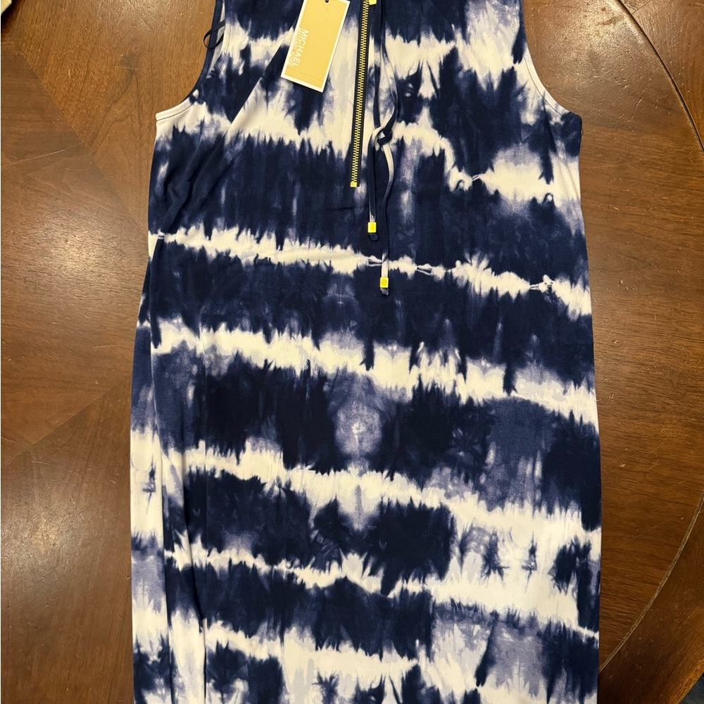 NEW Michael Kors Blue Tie-Dye Dress Size Small Summer Beach Resortwear Vacation